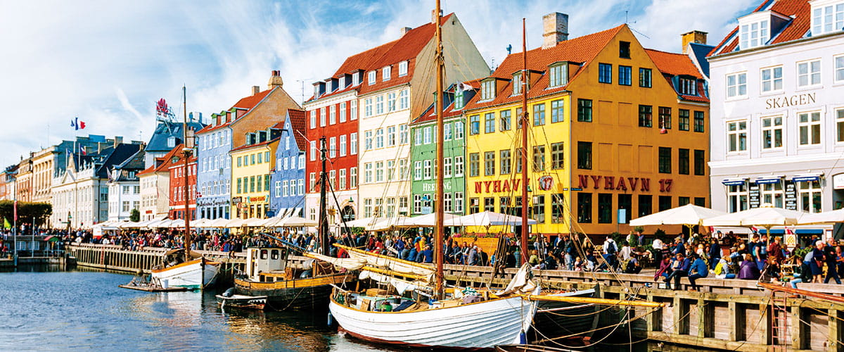 The Nyhavn District in Copenhagen, Denmark